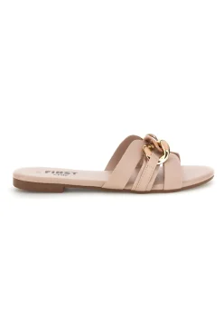 THE FIRST CHIC Ciabatte beige con catena decorativa PREA1320 NUDE Best
