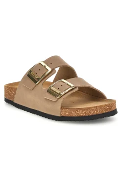 SUPERGA Ciabatte con doppia fascia regolabile Made in Italy in vera pelle S31T823 BEIGE Clearance