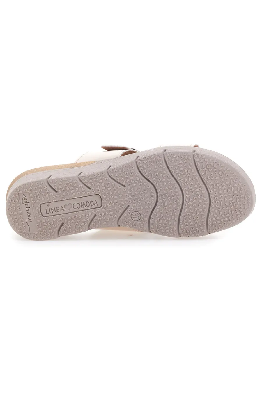 LINEA COMODA Ciabatte con fibbia e fondo rialzato 8164V BEIGE Sale
