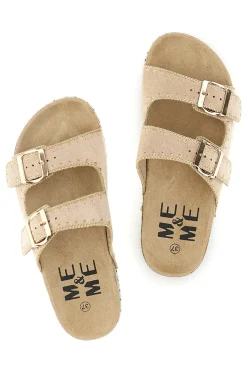 ME u0026 ME Ciabatte con fibbie e dettagli ricamati Me & Me 14184 BEIGE Clearance