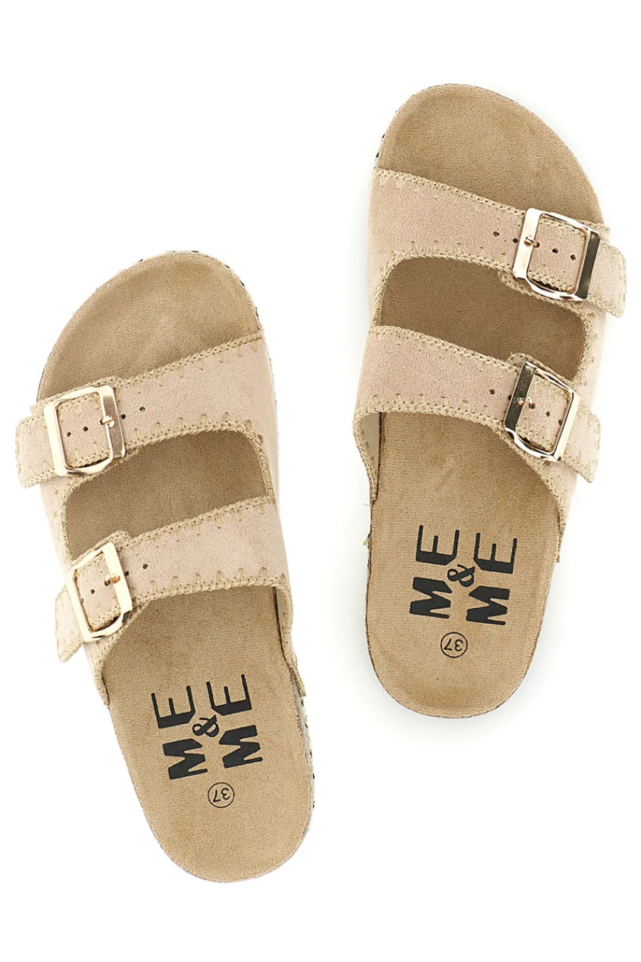 ME u0026 ME Ciabatte con fibbie e dettagli ricamati Me & Me 14184 BEIGE Clearance