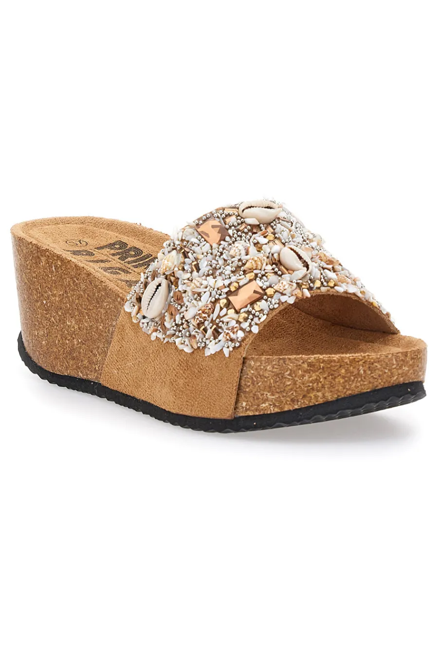 PRIMA RIGA Ciabatte Beige Con Pietre e Conchiglie 14229 Hot