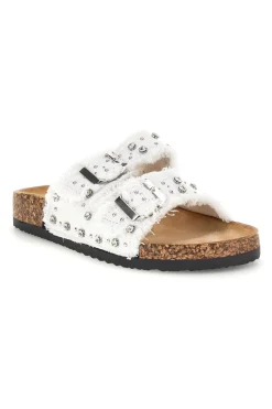 ME u0026 ME Ciabatte Bianche con borchie e brillantini Me & me 12502 BIANCO Outlet