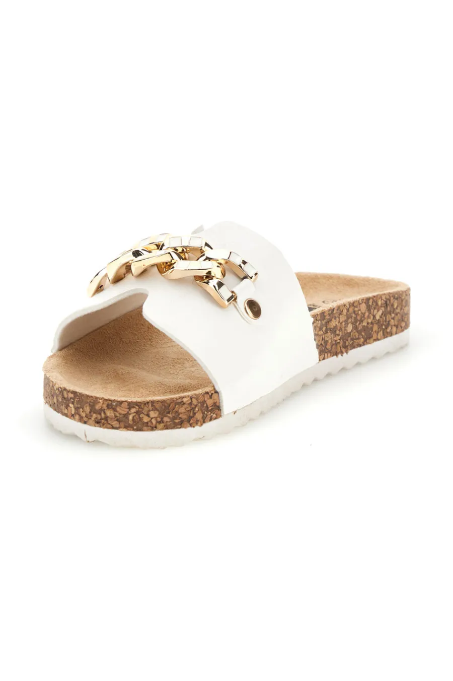 PITT KIDS Ciabatte Bianche con Catena Dorata 14614