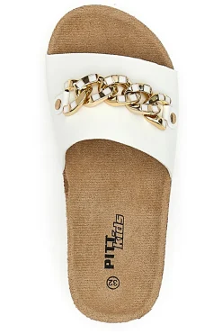 PITT KIDS Ciabatte Bianche Con Catenina Oro 14450