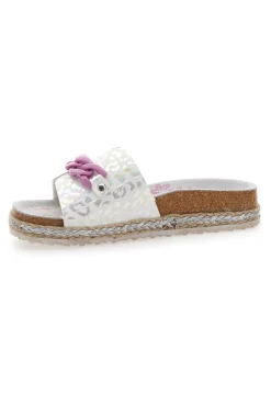 PITT KIDS Ciabatte bianche con cuore glitter rosa 144