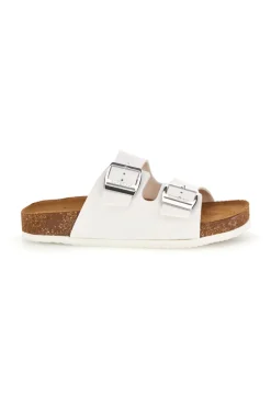 SUPERGA Ciabatte bianche con doppia fascia regolabile Made in Italy in vera pelle S31C731 BIANCO Sale