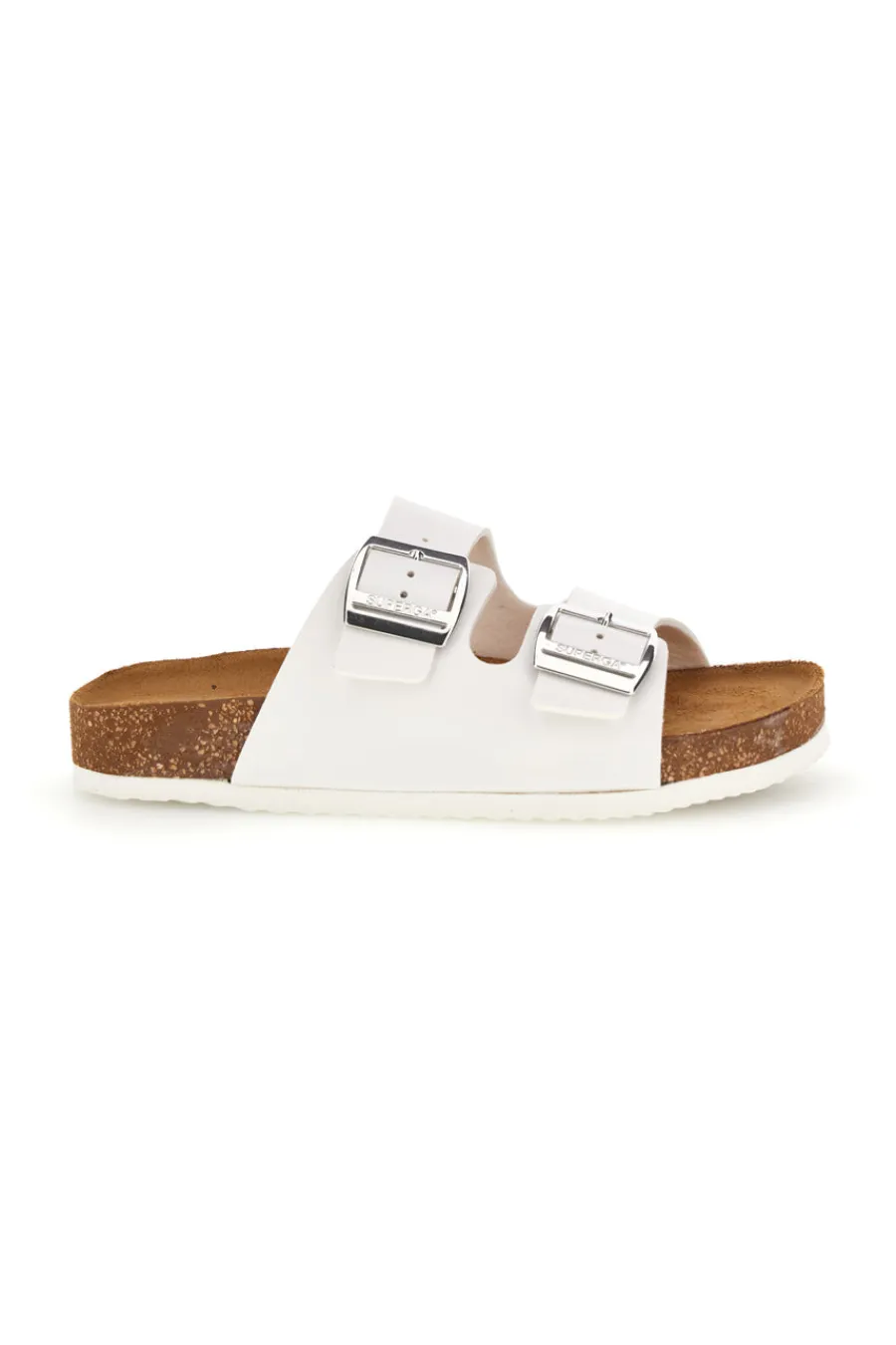 SUPERGA Ciabatte bianche con doppia fascia regolabile Made in Italy in vera pelle S31C731 BIANCO Sale