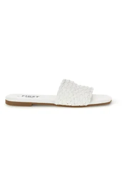 THE FIRST CHIC Ciabatte bianche con fascia intrecciata PRE5410 BIANCO Discount