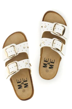 ME u0026 ME Ciabatte bianche con fibbie e borchie Me & Me 15617 BIANCO Outlet