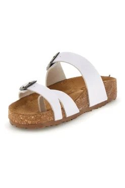 BIO UP Ciabatte bianche con fibbie e plantare anatomico 203 BIANCO Sale