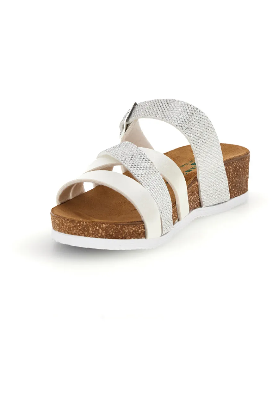 PITTARELLO ECO Ciabatte bianche con sottopiede in pelle 293A0SR New