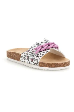 Donna PITT KIDS Ciabatte Bianche con Stampa Animalier 14400