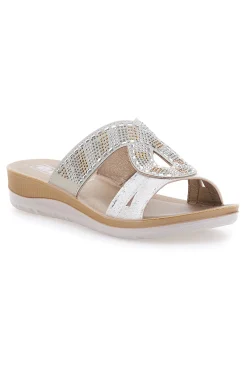 INBLU Ciabatte bianche con strass 42BV New