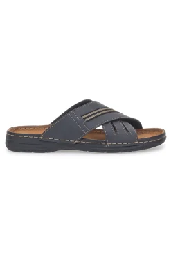 Uomo JERPOINT Ciabatte blu con cuciture a contrasto 611PS