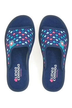 LINEA COMODA Ciabatte Blu Con Cuoricini Made in Italy 8063 Online