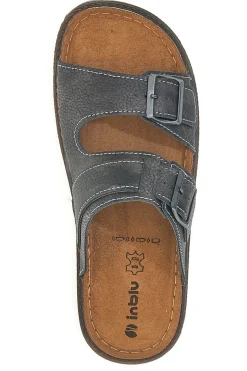 Uomo INBLU Ciabatte blu con doppia fibbia e suola flessibile 16BU