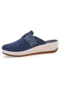 INBLU Ciabatte blu con fibbia leopardata e plantare anatomico GC Discount