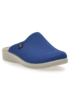 FLY FLOT Ciabatte Blu con Sottopiede in Pelle 8FE Discount