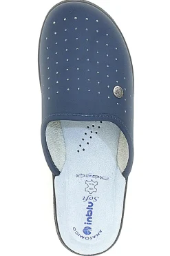 Uomo INBLU Ciabatte Blu Con Sottopiede in Pelle 33 Rh