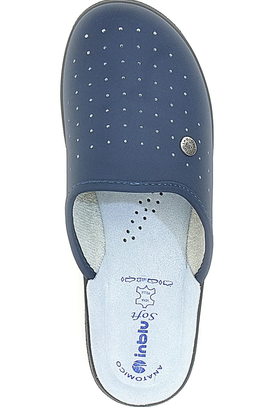 Uomo INBLU Ciabatte Blu Con Sottopiede in Pelle 33 Rh