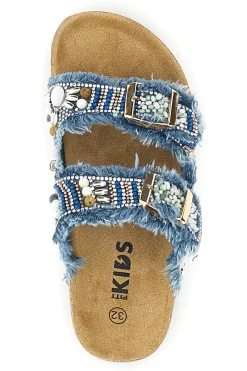 PITT KIDS Ciabatte Blu con Strass e Doppia Fibbia 14613