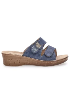 INBLU Ciabatte Blu Con Zeppa e Strappo in Velcro 2675 Best