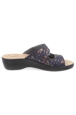 FLY FLOT Ciabatte blu in vera pelle anatomiche 90T50B18CE BLUE Outlet