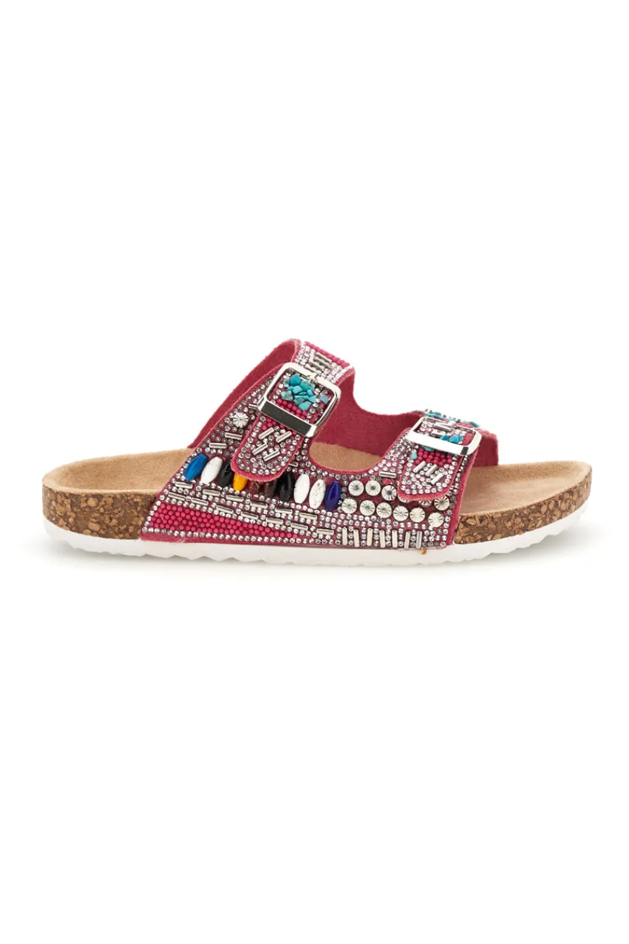 PITT KIDS Ciabatte Bordeaux con Strass e Doppia Fibbia 14404