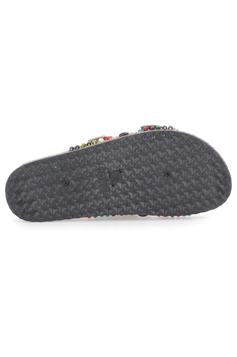 PRIMA RIGA Ciabatte con doppia fascia decorata con strass e pietre colorate 104334 Discount