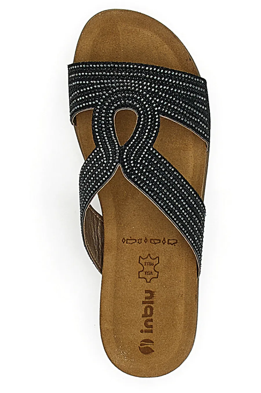 INBLU Ciabatte con Strass 29 PG Nere NERO New