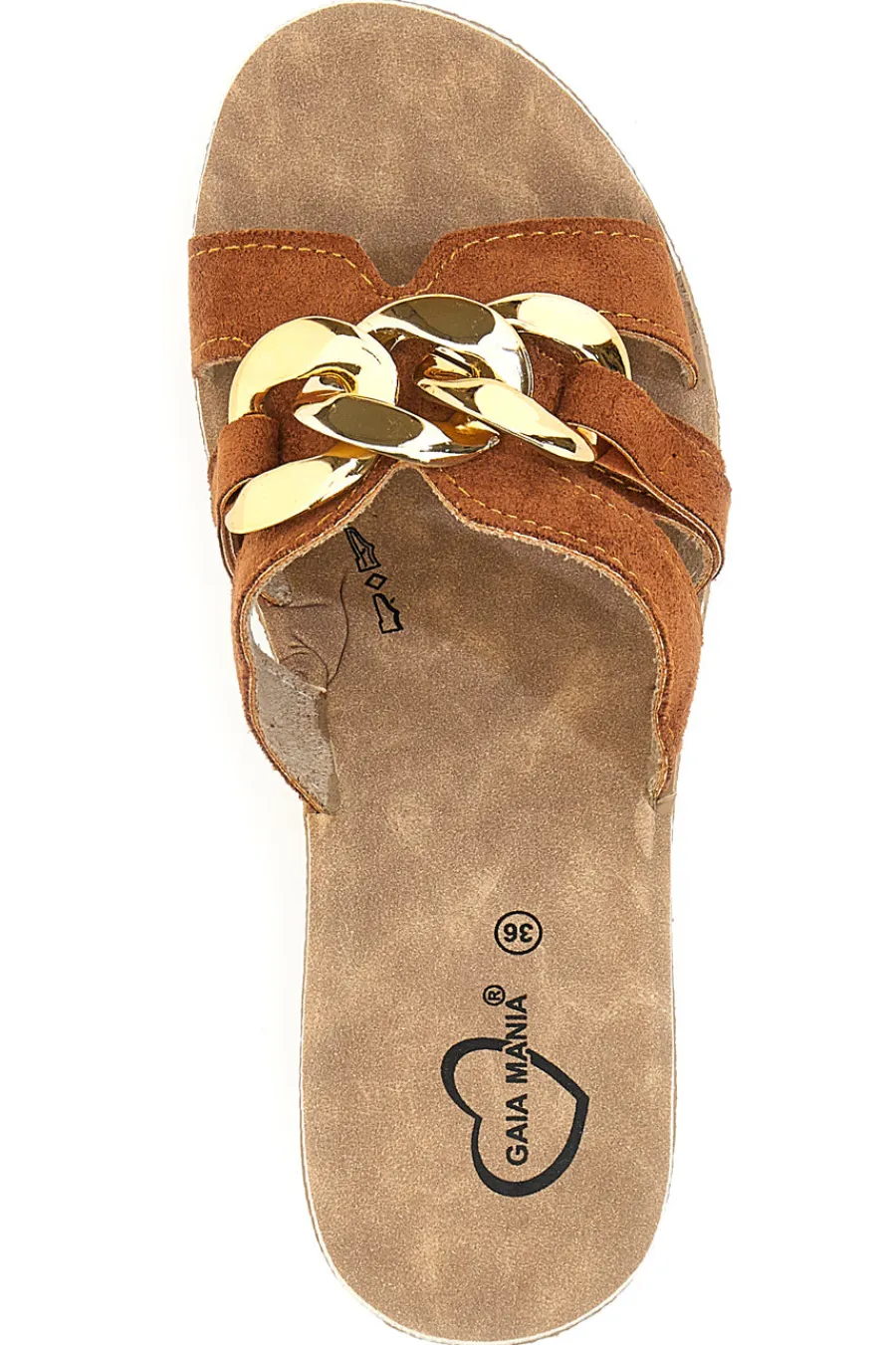 GAIA MANIA Ciabatte con Zeppa 106 Cognac Hot