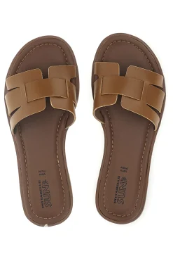 PITTARELLO SUN Ciabatte cuoio con fasce intrecciate TIMA641 MARRONE Best