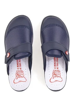 MRS CHEF Ciabatte Da Lavoror 1568 Blu Vera Pelle Hot