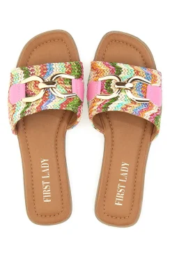 FIRST LADY Ciabatte Flat Con Morsetto Dorato 467 MULTICOLOR Outlet