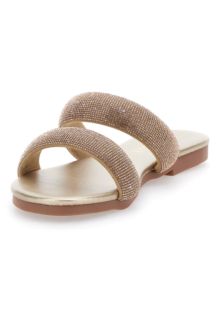 FIRST LADY Ciabatte Flat Con Strass Dorati 4 ORO Clearance