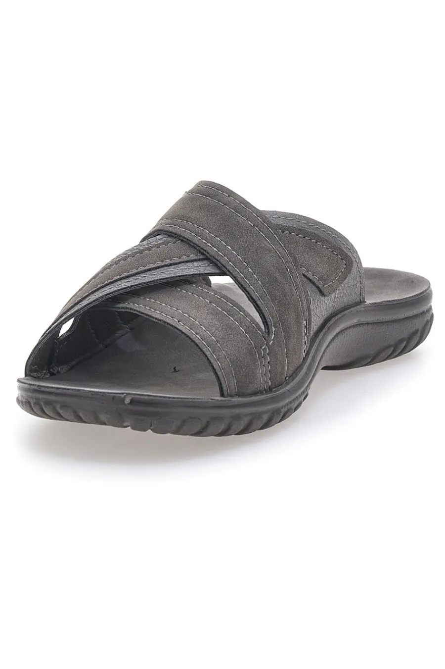Uomo INBLU Ciabatte grigie con fasce incrociate comfort 10FN