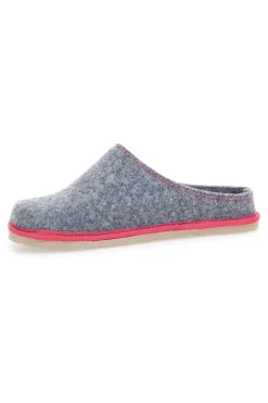 Donna INBLU Ciabatte grigie in feltro con profilo rosa CS