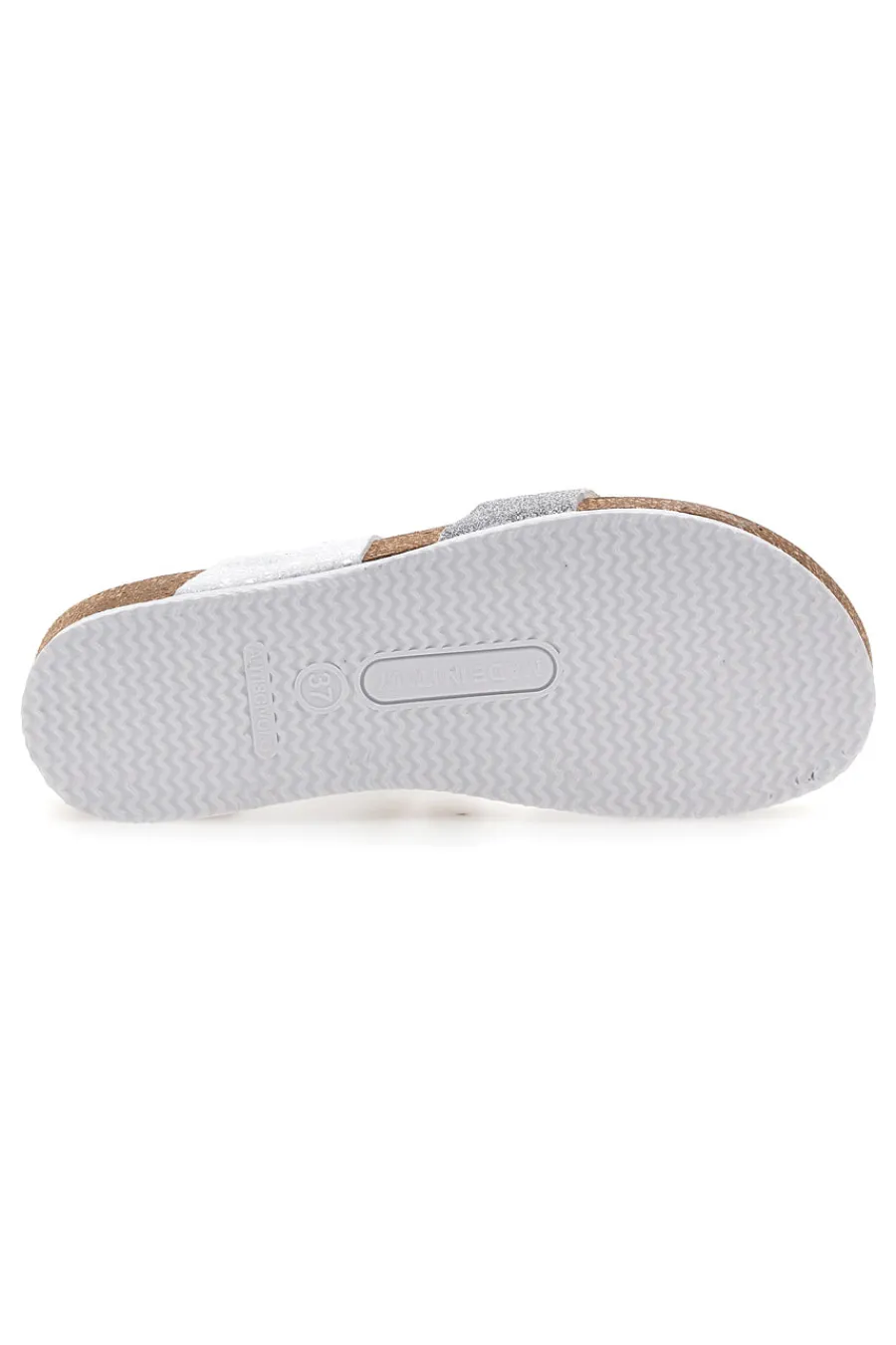 PITTARELLO ECO Ciabatte Infradito Bianche e Argento con Sottopiede in Pelle 293A311SR Online