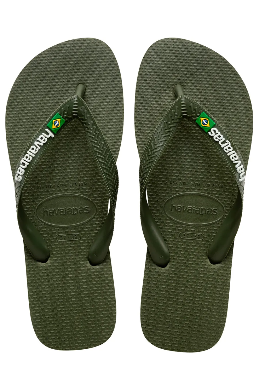 Uomo HAVAIANAS Ciabatte Infradito Brasil Logo Verdi
