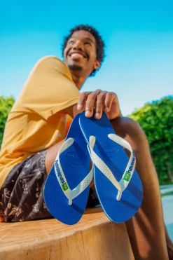 Uomo HAVAIANAS Ciabatte Infradito Brasil Logo Blu