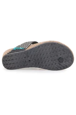 PRIMA RIGA Ciabatte Infradito Nere Con Strass e Perline 14199 Discount