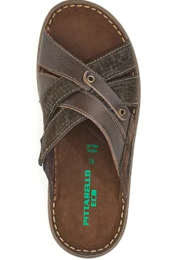 Uomo PITTARELLO ECO Ciabatte in Vera Pelle 9020 Marroni