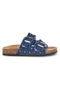 ME u0026 ME Ciabatte con borchie e brillantini Me & me 12502 JEANS Clearance