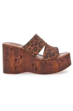 PITTARELLO LOVE Ciabatte Leopardate Con Zeppa Effetto Legno Made in Italy 5905/Z Hot