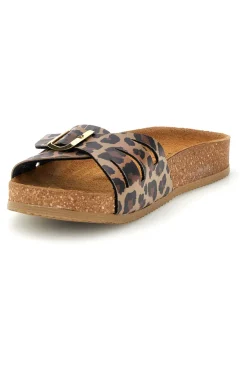 PITTARELLO TIERRA Ciabatte marrone animalier fascia incrociata 335A021SR New