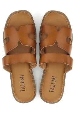 TALEMI Ciabatte con fasce intrecciate APY60 MARRONE Online