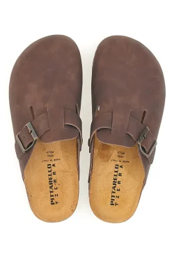 PITTARELLO TIERRA Ciabatte marrone con fibbia in vera pelle 335A013PR TESTA DI MORO Best