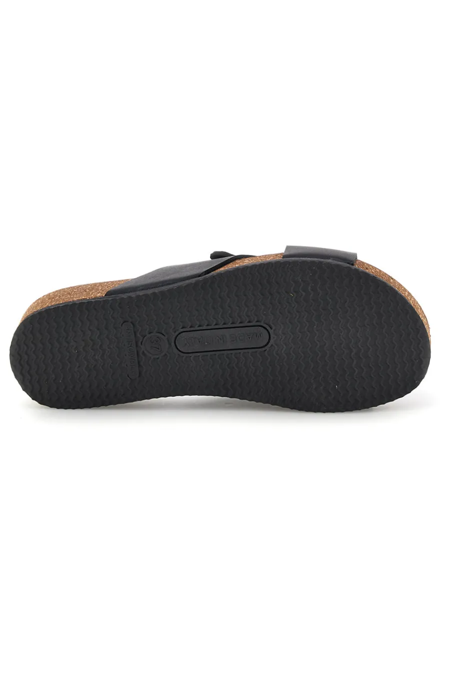 PITTARELLO ECO Ciabatte nere con catena e sottopiede in pelle 293A121SR NERO Sale