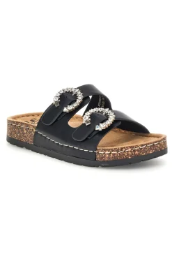 ME u0026 ME Ciabatte nere con doppia fascia e fibbie gioiello Me & me H3Y8611 NERO Sale